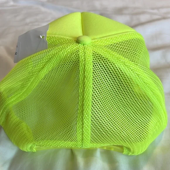 Neon green black smiley face hat - Picture 3 of 3